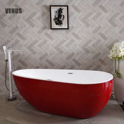 red color bathtub